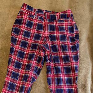 Pixie High-Rise Stretchy Plaid Pants Size 4/6